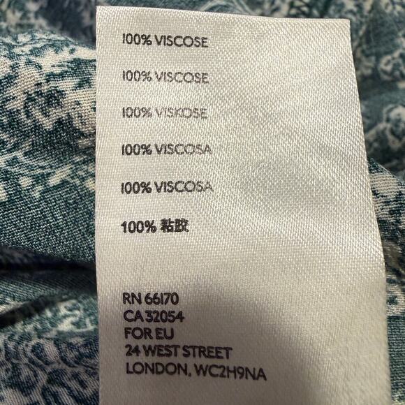 Urban Outfitters Lindsey Floral Open Back Toile Green Midi Dress Medium Coquette - Picture 8 of 9